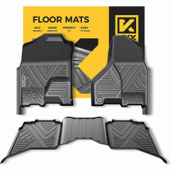 KYX® 2013-2018 Ram 1500/2500/3500 Crew Cab 2019-2022 Ram 1500 Crew Cab Classic TPE Black Floor Mats